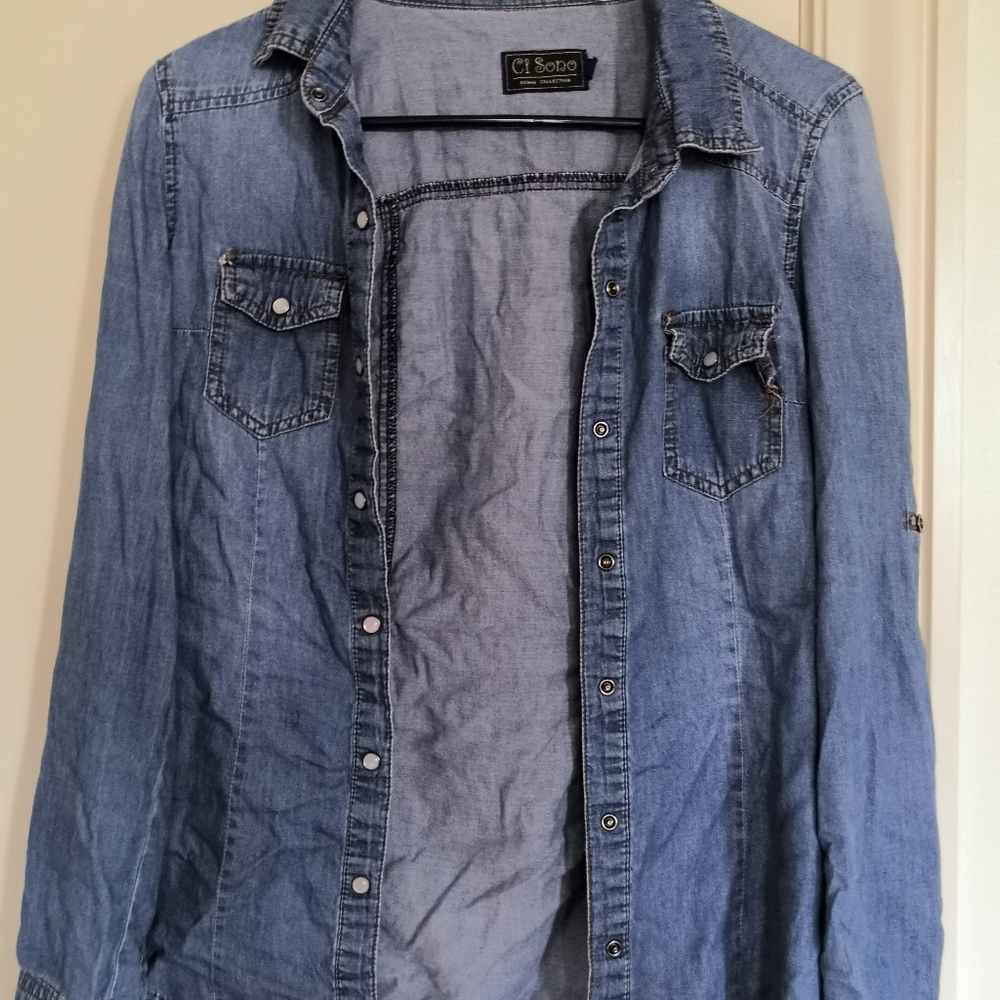 Ci Sono Blue Denim Button Shirt